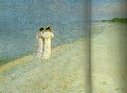 sommeraften pa skagen sonderstrand med anna ancher og marie kroyer Peter Severin Kroyer